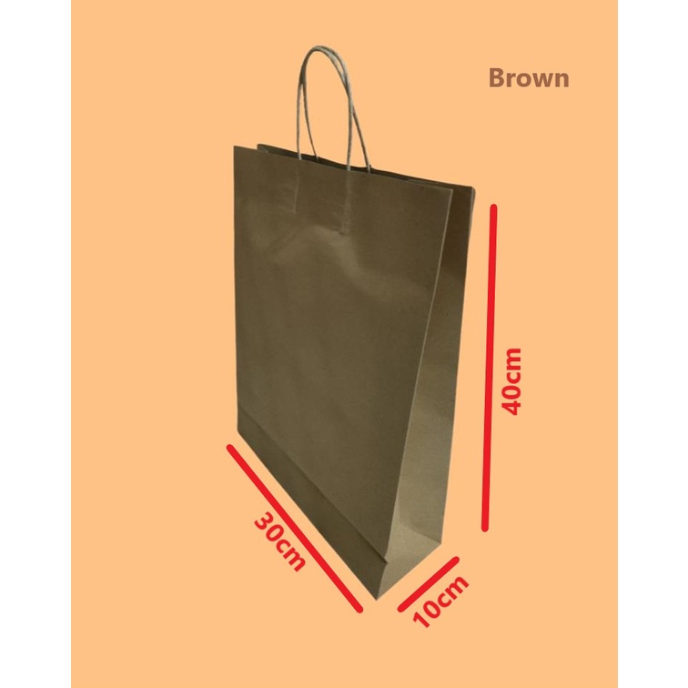 

Paperbag / kantong kerta warna coklat uk.30x10x40cm