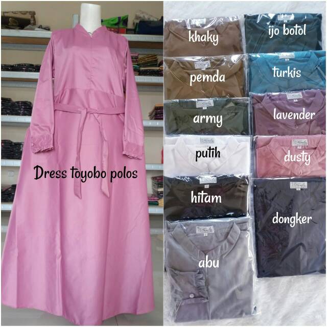 Gamis toyobo polos, gamis toyobo warna
