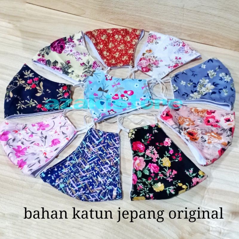 Masker Kain 2 lapis Bahan Katun Jepang