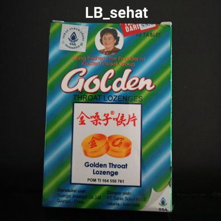 

Golden Throat Lozenges Saras (SSA) Isi 12 Pcs/Permen Hisap Tenggorokan Kering/Panas Dalam