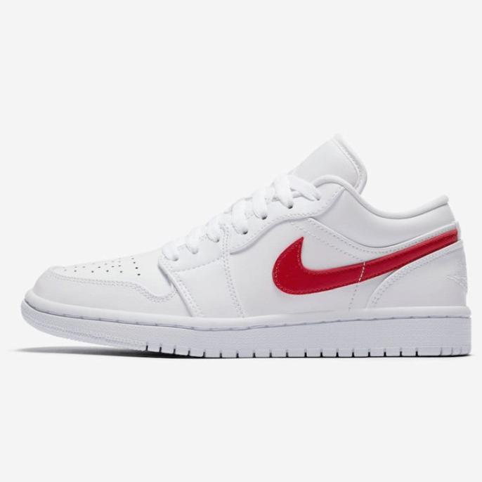 NIKE AIR JORDAN 1 LOW WHITE UNIVERSITY RED ORIGINAL