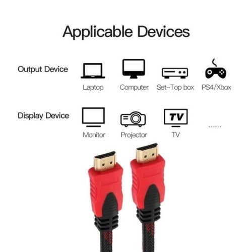 Kabel HDMI 10 Meter Serat Jaring HDMI to HDMI 10 m 1080p V.14 3D HQ