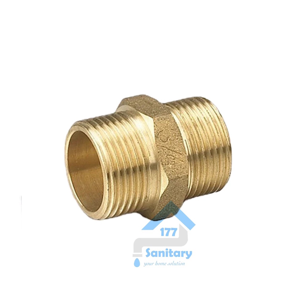 Double nepel 3/4 inch kuningan DK34- dobel naple fitting pipa pipe sambungan keran air kran brass mur mor nipple  extend