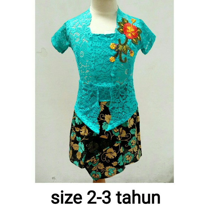 WAJIB PUNYA Kebaya anak hijau tosca 2 & 3 tahun ADPTR