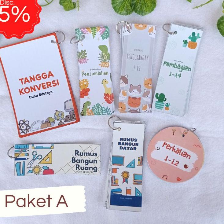 

⸨BoG ♝⸩ PAKET DISKON FLASH CARD MATEMATIKA / TABEL MATEMATIKA DISKON ||Readi banyak