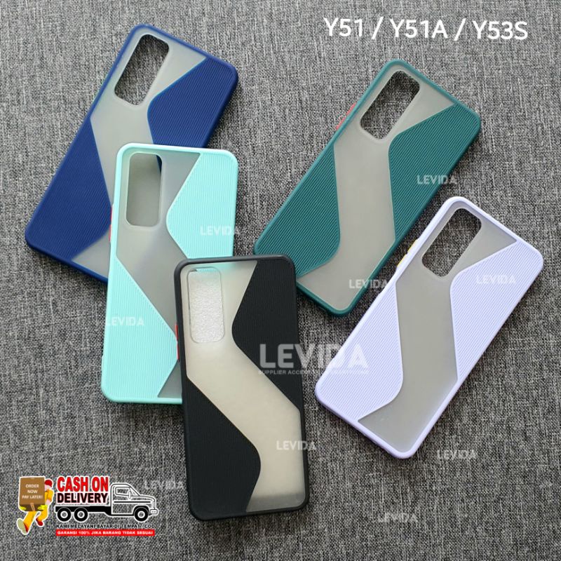 Vivo Y1S Vivo Y51 Vivo Y51A Vivo Y53S S case Dove Matte Shockproof Transparan Macaron Model S Case V