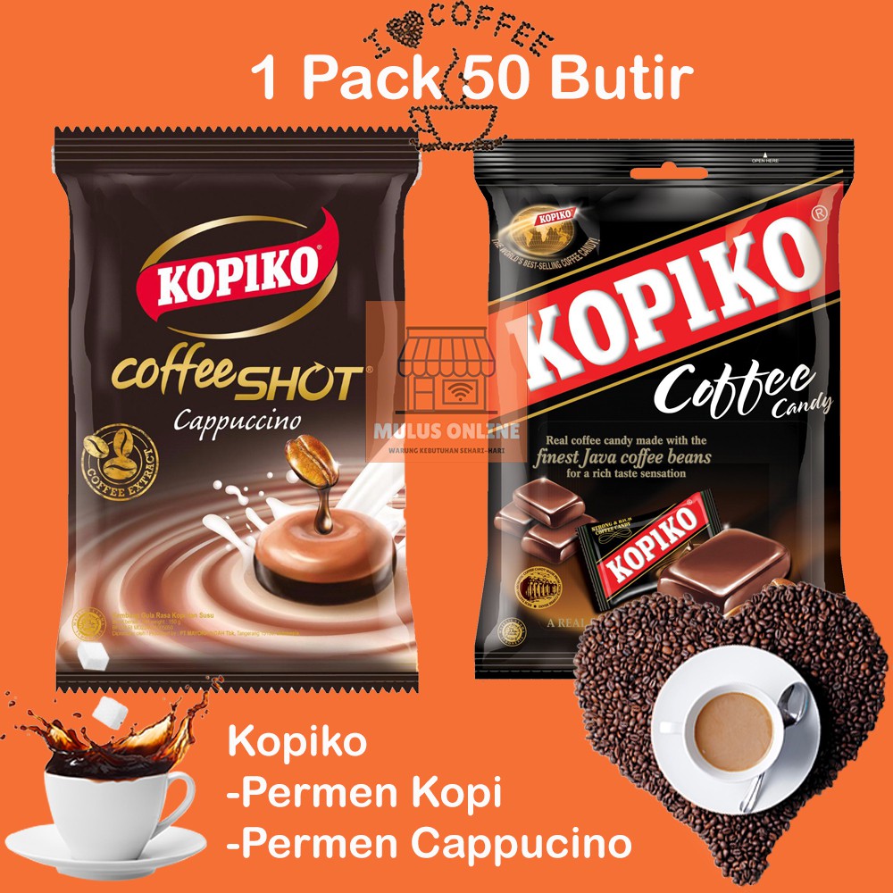 

Kopiko Permen Kopi pack isi [50 butir] Cappucin, Coffee candy orginal