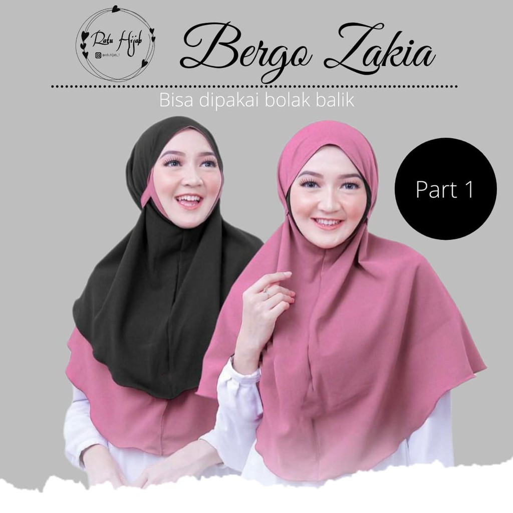 PART 1 !!!! BERGO ZASKIA ( BOLAK BALIK )HIJAB INSTANT  BOLAK-BALIK  BOBAL JILBAB INSTAN TALI