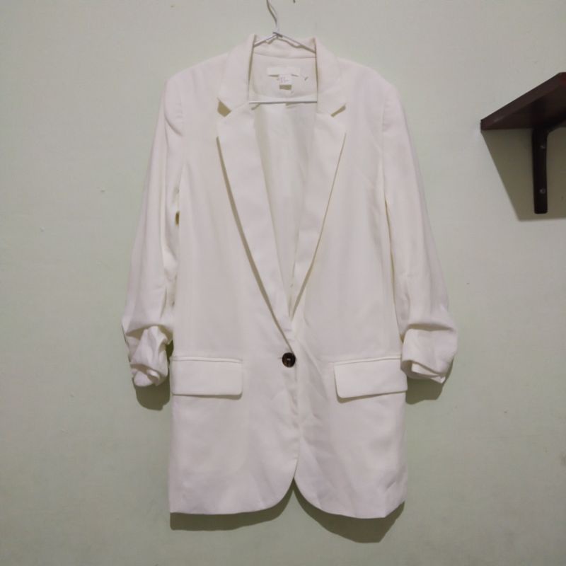 preloved Long blazer ruched slaved brand ternama HnM