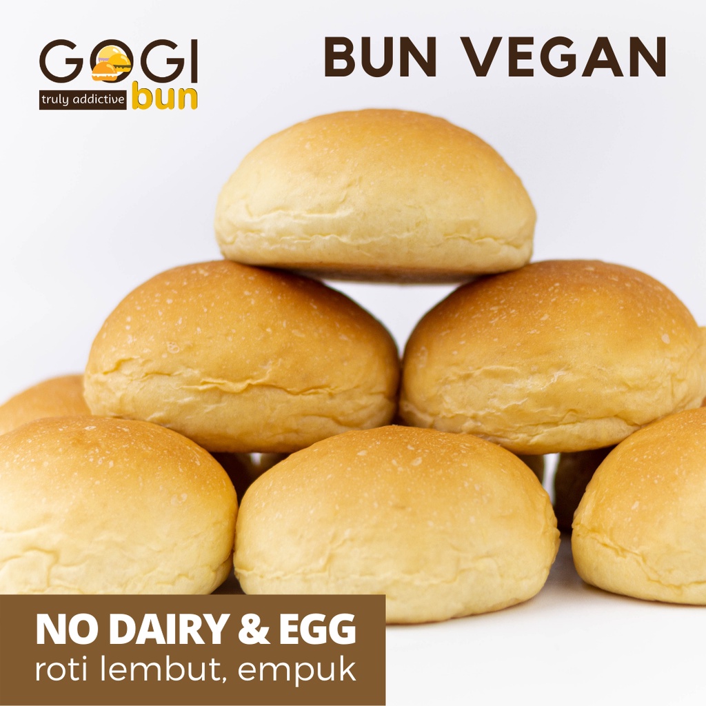 

Burger Bun VEGAN Besar / Bun Wijen VEGAN PREMIUM / Roti Bun VEGAN Isi 6 PCS