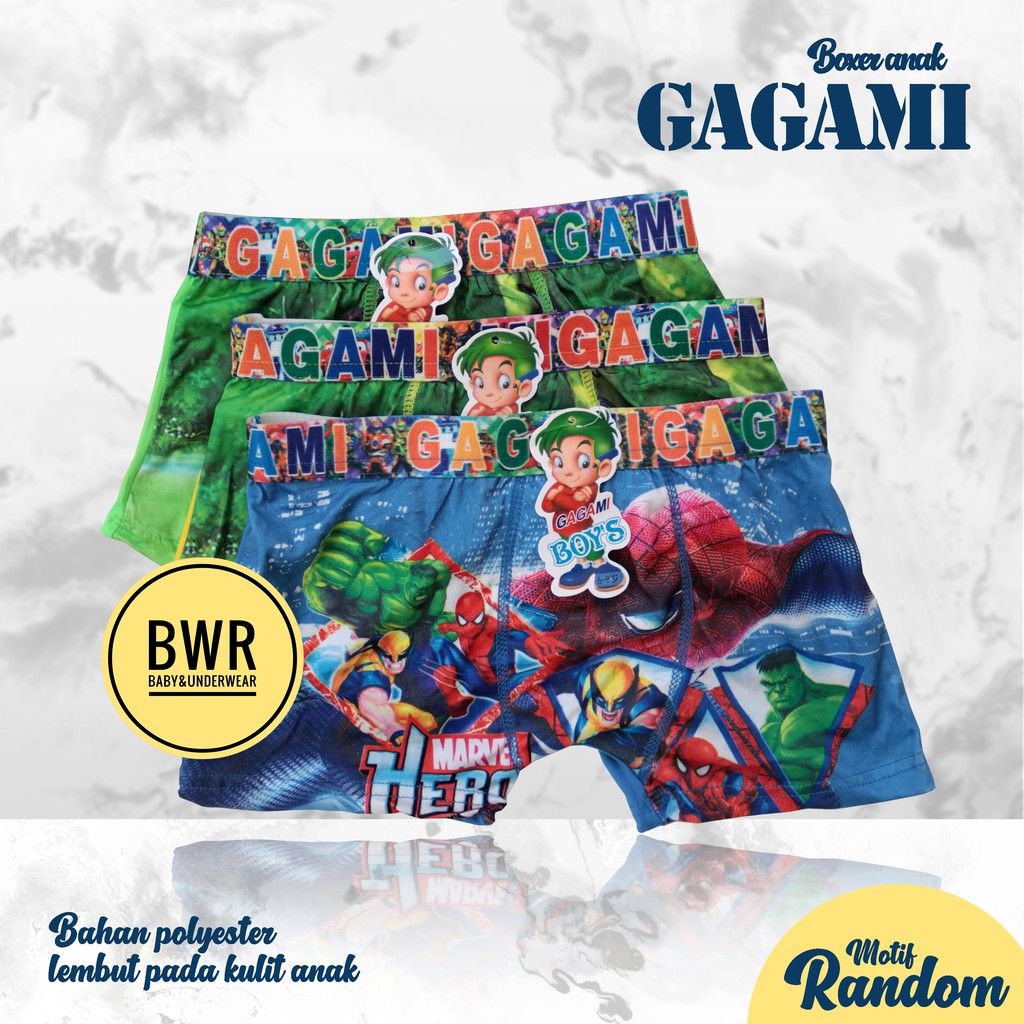 CD Boxer GAGAMI 1018 Anak Boy | Celana Dalam Boxer Renang Anak - Bwr