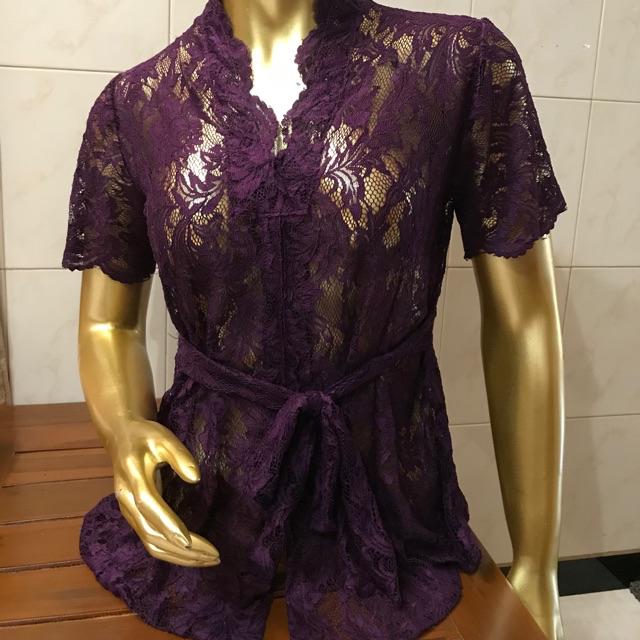Kebaya Bali | Kebaya mirabel sofia | kebaya hamil |kebaya Brokat-Ungu Juwet