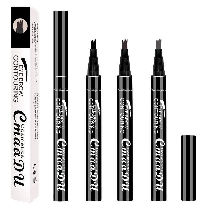 CMAADU Pensil Alis Pencil 4 Tip Liquid Brow Tattoo Makeup Waterproof Long lasting Cosmetic Eyebrow