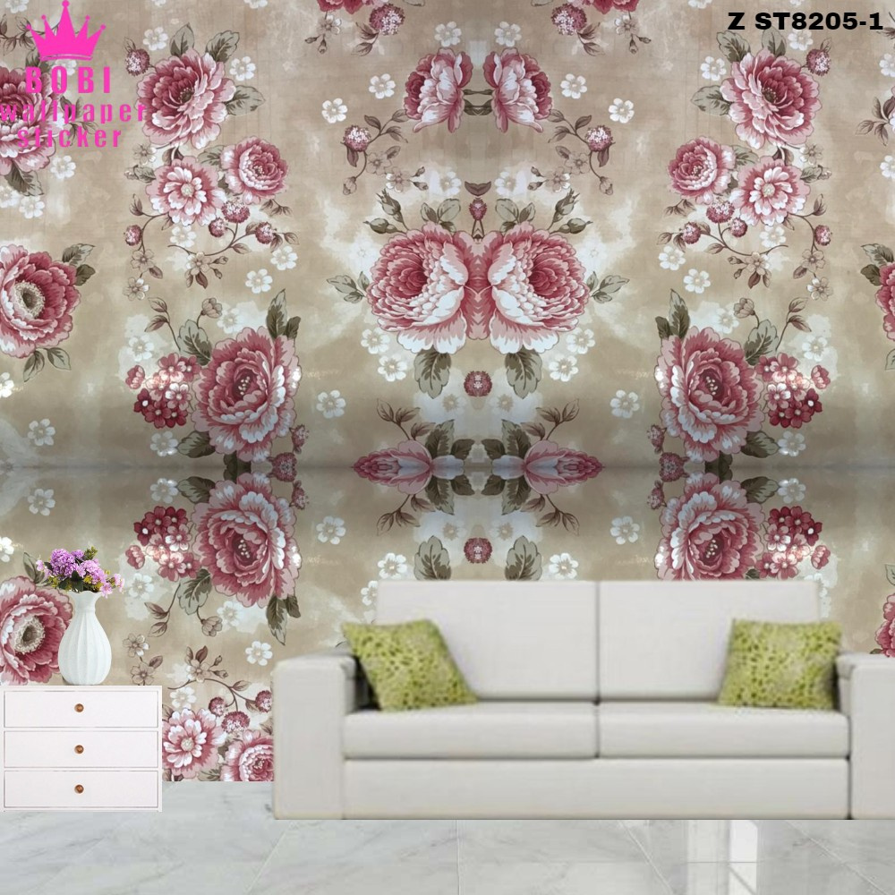 Wallpaper Sticker Tipis Z ST8205-1 Bunga / Wallpaper New 2021 / Ukuran 9mx45cm