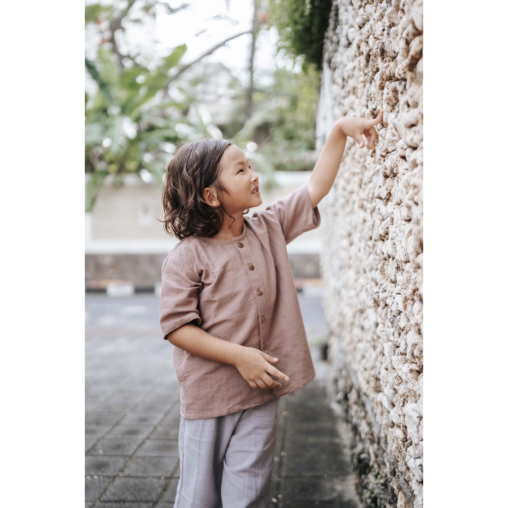 OSORI - Atasan Anak Linen Lengan Pendek Unisex