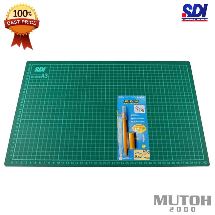 

Nikmati Cutting Mat Sdi A3 + Cutter Pen High Quality 12 Refill (Like Olfa) Promo