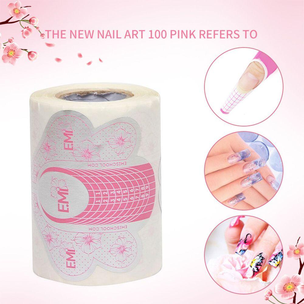 AUGUSTINA Agustina Nampan Kertas Kuku Profesional Dipanjangkan Plastik Stiker Panduan DIY Perekat Diri Tukang UV Gel Nail Art