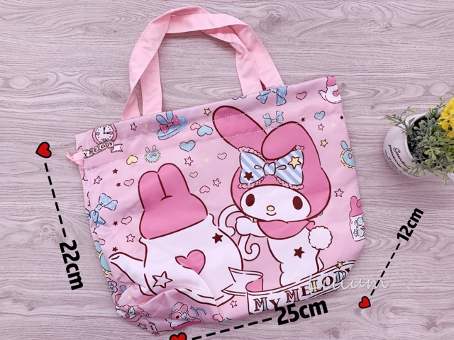 Tas Serut Bekal TB02 seperti satin halus Sanrio Hello kitty melody kosmetik mukenah aksesoris