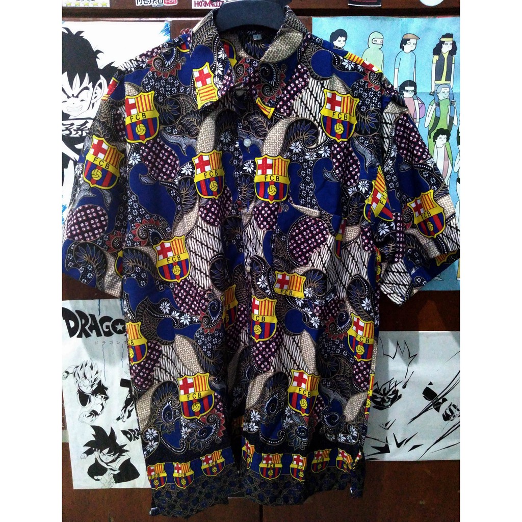 Baju Batik Barcelona - Batik Club Bola - Batik Murah