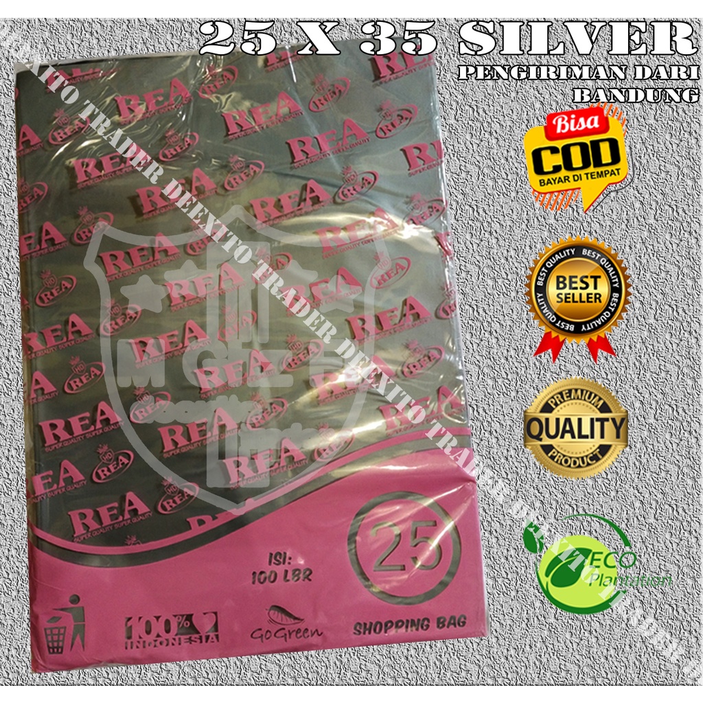 Kantong Plastik HD REA Silver Hitam Tebal Tanpa Plong 25x35 CM Packing Online Shop ORIGINAL