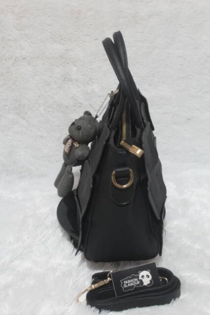 TAS IMPORT HAND BAG+SLING BAG WANITA KOREA ORIGINAL BLACK