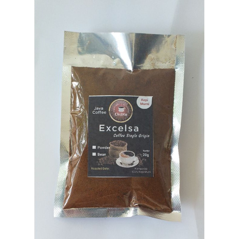 

Bubuk kopi java excelsa 20 gram / kopi bubuk murni kemasan ekonomìs / kopi hitam