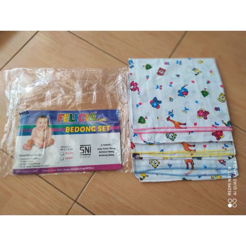 Bedong Bayi katun Felicia 3pcs