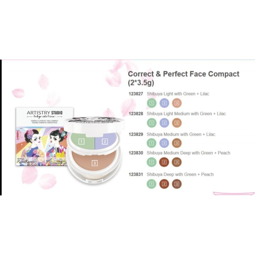 Correct &amp; Perfect Face Compact Shibuya Paket Foundation Amway