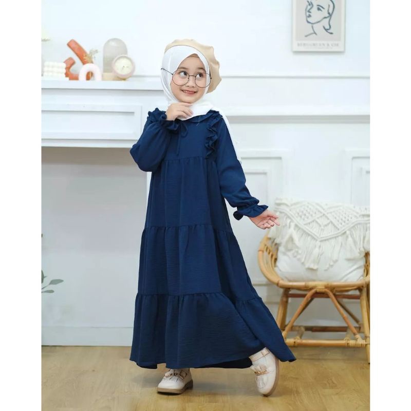 GAMIS ANAK TANGGUNG USIA 8-12 TAHUN DRESS KIDS BAHAN CRINKLE AIRFLOW PREMIUM/baju gamis anak/gamis anak perempuan/gamis anak terbaru/terlaris/fashion anak kekinian/dress kids viral/gamis viral/pakaian anak muslim/dress anak perempuan