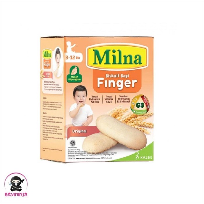 

MILNA Biskuit Finger Original 8 to 12 Bulan 52 g T-Ninjabayi 01