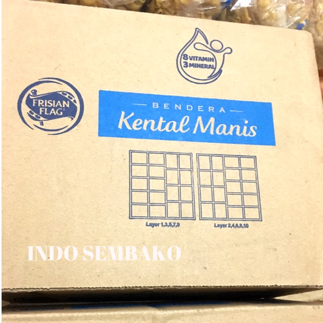 

Susu Kental Manis Frisian Flag Putih dus / Susu Kental Manis Bendera 120 x 40g Sachet / SKM Putih