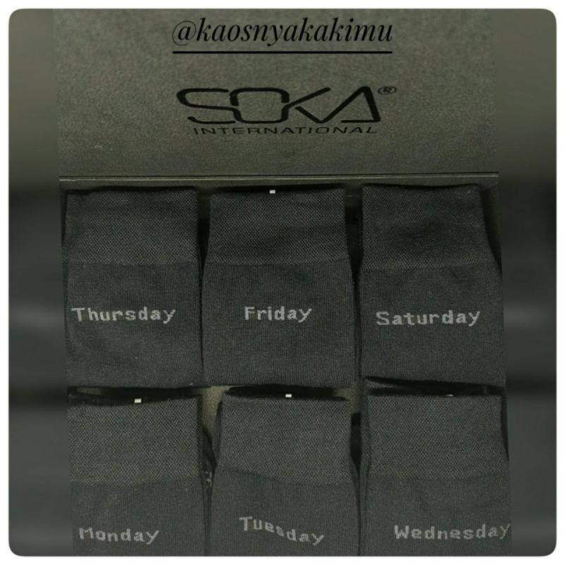 Kaos Kaki Pria Formal Kantor Premium Everyday Package Black Edition by Soka International