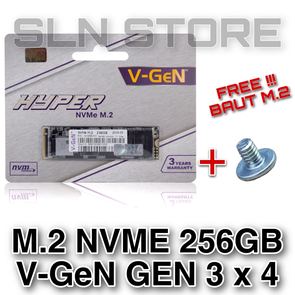 SSD 256GB NVME M.2 / M2 V-GeN Hyper 256 GB PCIe 2280 Solid State Drive Vgen