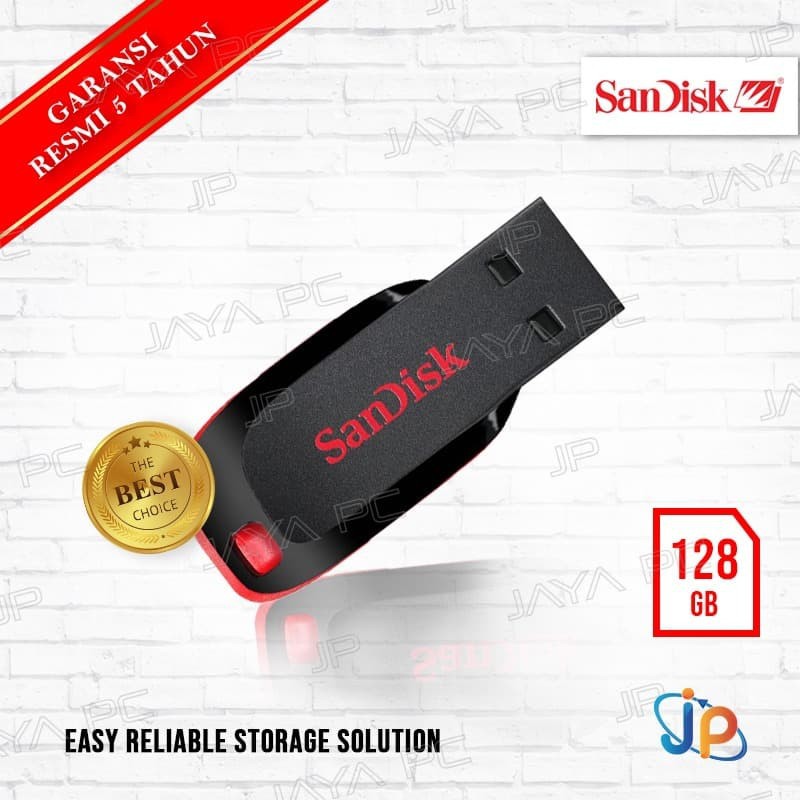 FlashDisk Sandisk Cruzer Blade CZ50 128GB - Flash Disk Cruzer Blade 128 GB USB 2.0