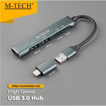 Trend-M-Tech Usb Hub 5in1 CR50 Usb Hub 3.0 3port, SD TF Card With Type-c OTG