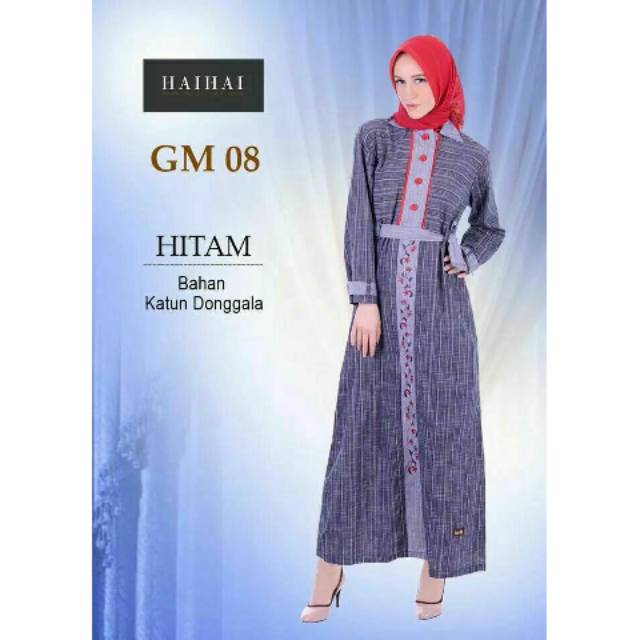 HAIHAI GAMIS KATUN GM 08 HITAM / ABU