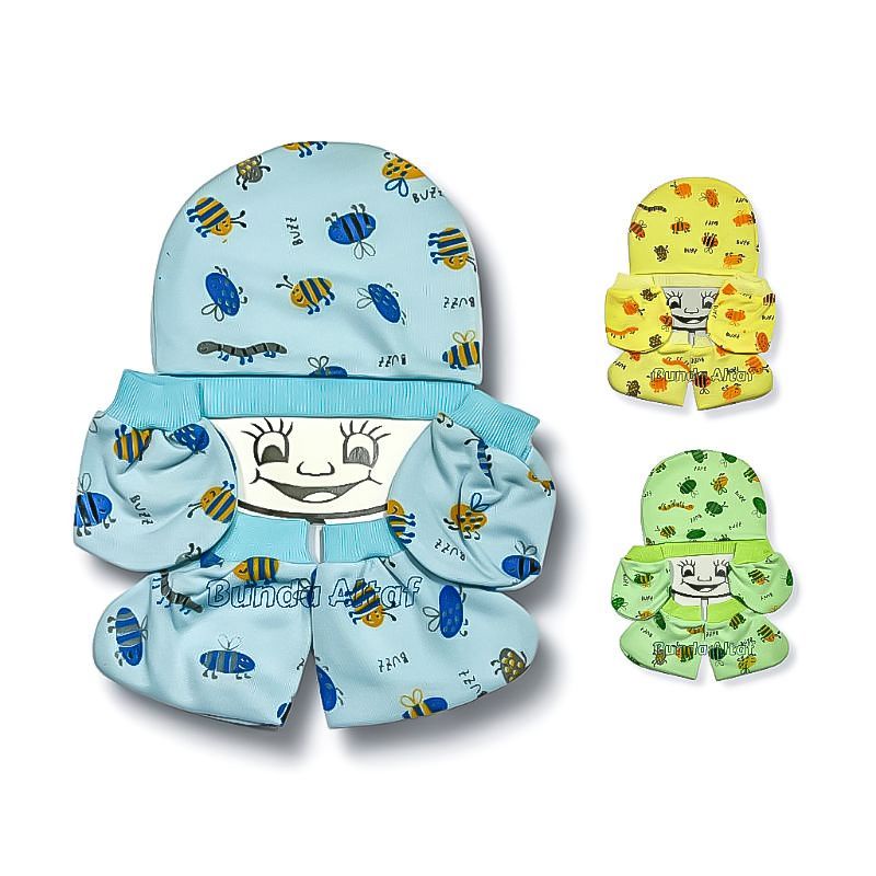 Topi Set Bayi + Sarung Tangan dan Sarung Kaki Sinta Baby - Perlengkapan Bayi Baru Lahir [ Bunda Altaf ]