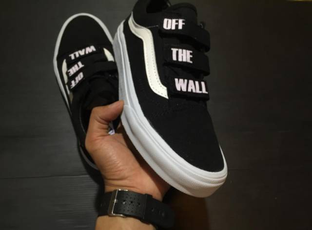 Vans Oldskool Velcro Black White Waffle DT