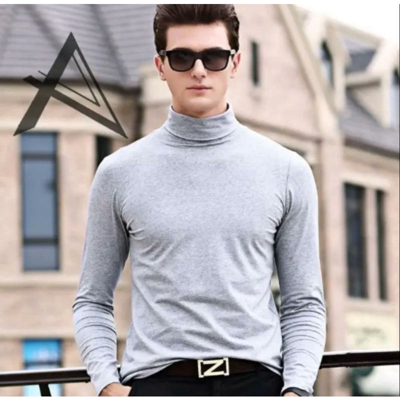 KAOS TURTLENECK PRIA LENGAN PANJANG TURTLE NECK KOREAN STYLE LEHER TINGGI / KAOS KERAH TINGGI TURTLENECK PRIA LENGAN PANJANG