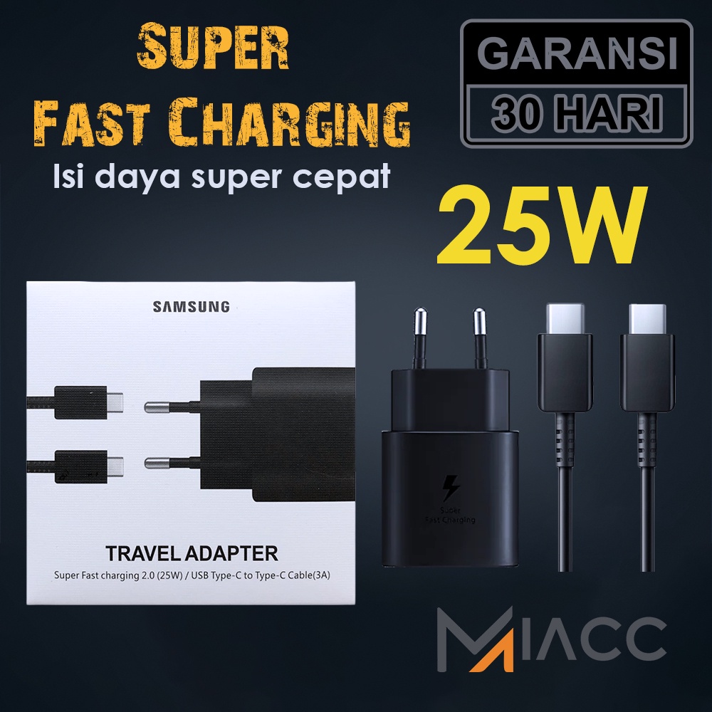 CHARGER SAMSUNG TYPE C SUPER FAST CHARGING M51 A72 A52 S10 S20 A70 A51 M31s M51 A71 A80 A90 25W PD