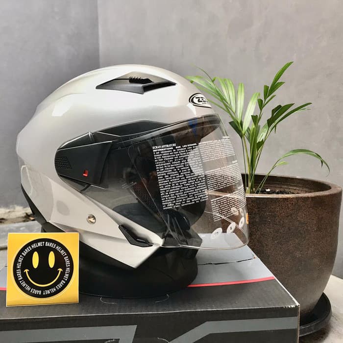 Helm zeus Zs611 Silver Half face Double Visor