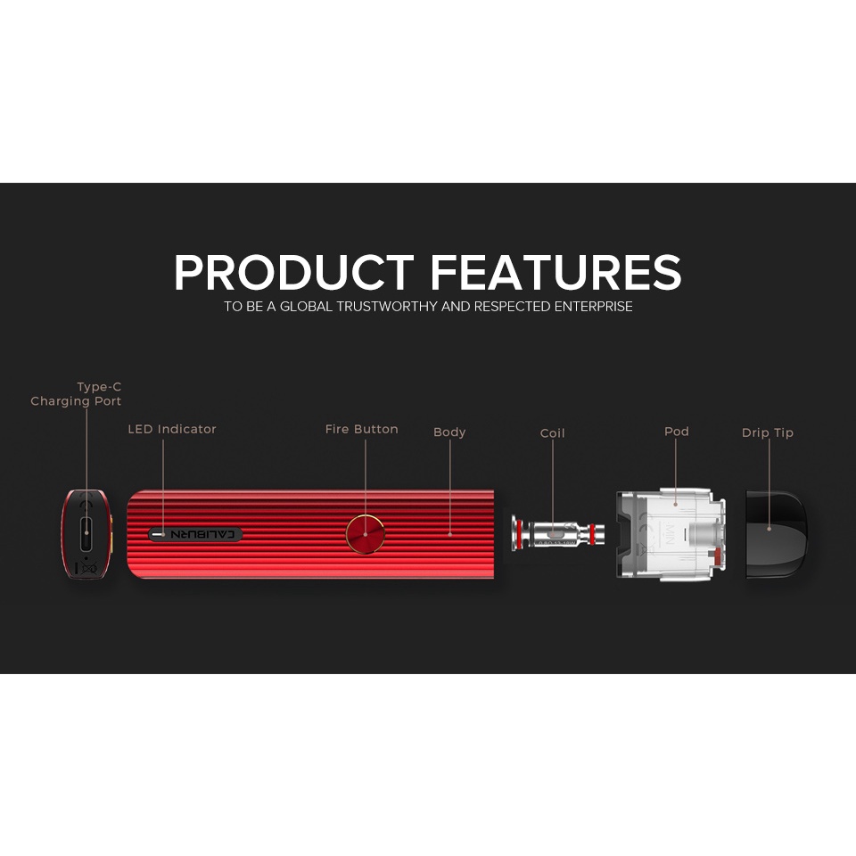 UWELL CALIBURN G KIT 18W 690MaH AUTHENTIC 100%