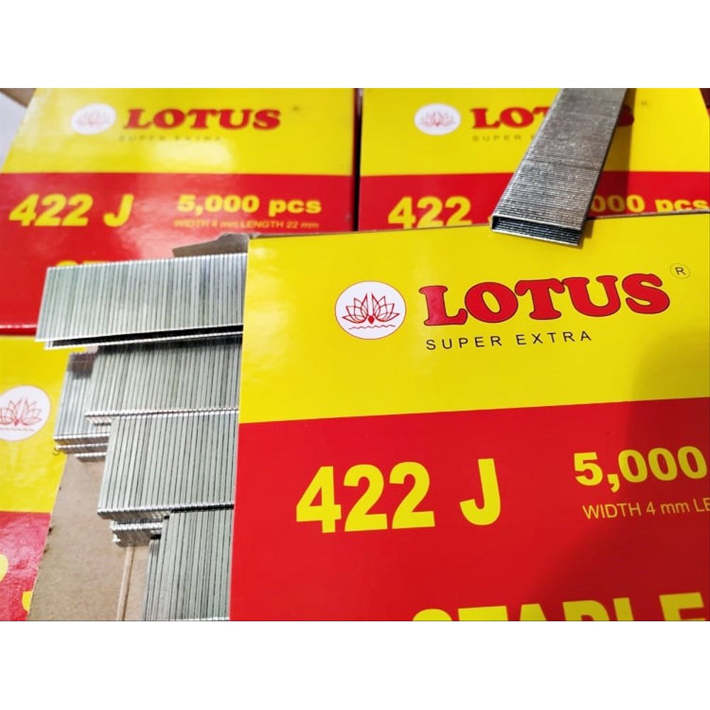 

LOTUS isi staples mesin paku tembak 422J refill staples kaki 22m