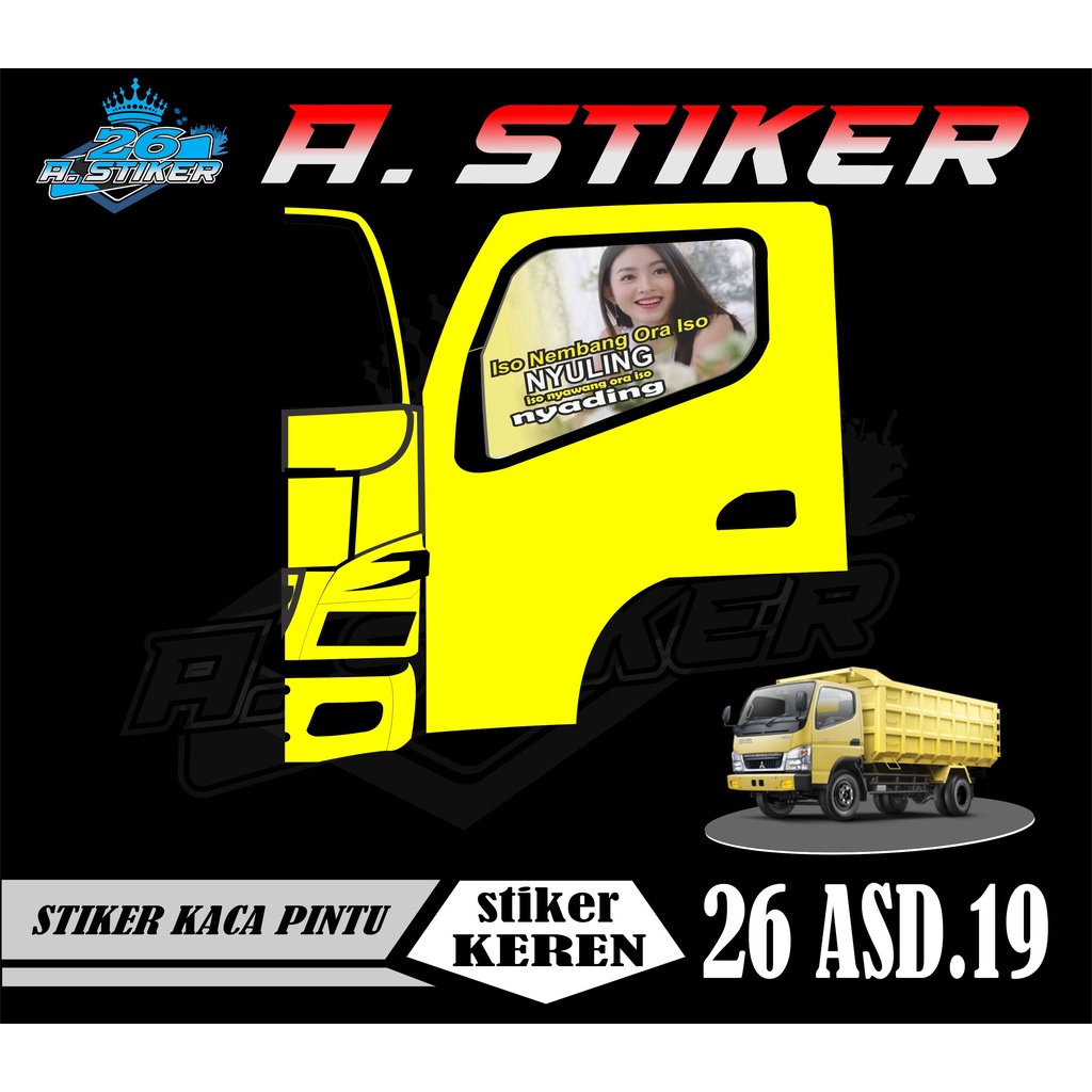Jual tiker mobil stiker truk stiker variasi kaca pintu mobil/tru/canter