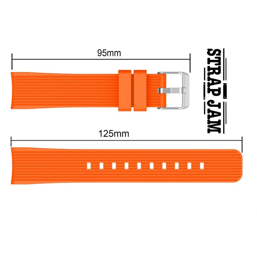 M42 Tali Jam Aukey LS02 LS-02 - Strap 20mm Rubber Silikon Bergaris Vertical