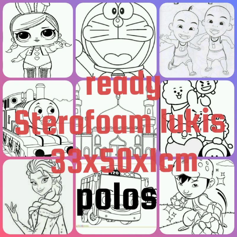 

PAKET sterofoam lukis anak ukuran 33x50 polos ISI 25 1 kg muat 25 pcs