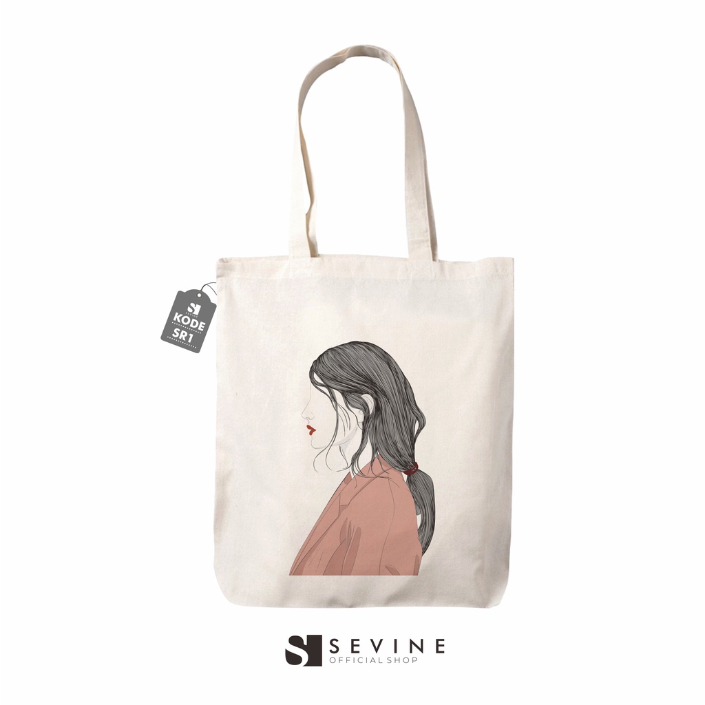 Sevine Totebag Custom Tas Wanita Tote Bag Resleting - SR