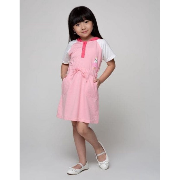 Little M Short Sleeve Midi Dress Anak Serut Hoodie Ballerina Rabbit