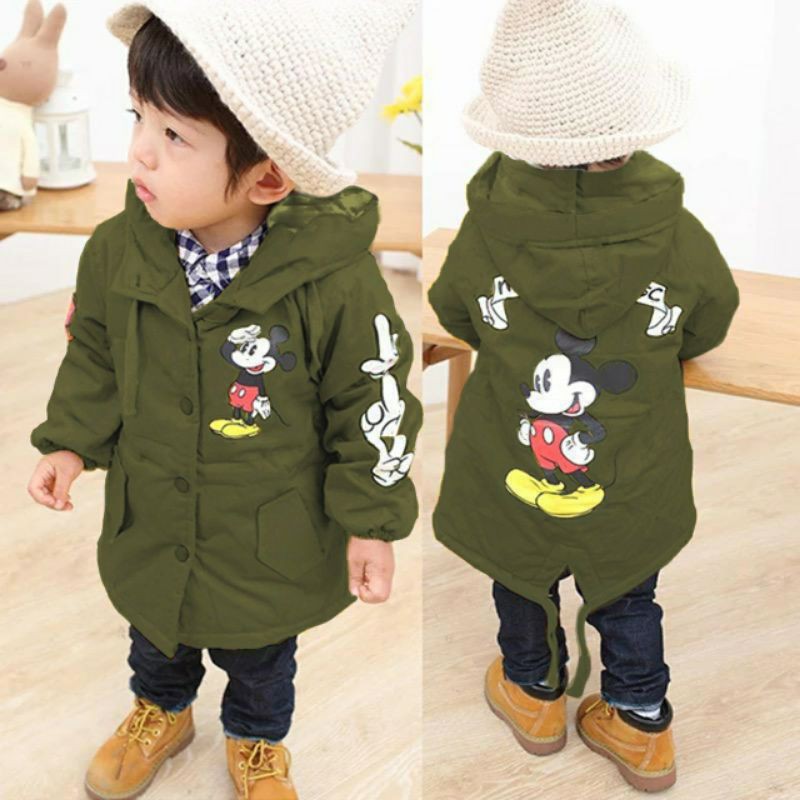 baju atasan anak mantel jaket anak mickey parka anak kecil
