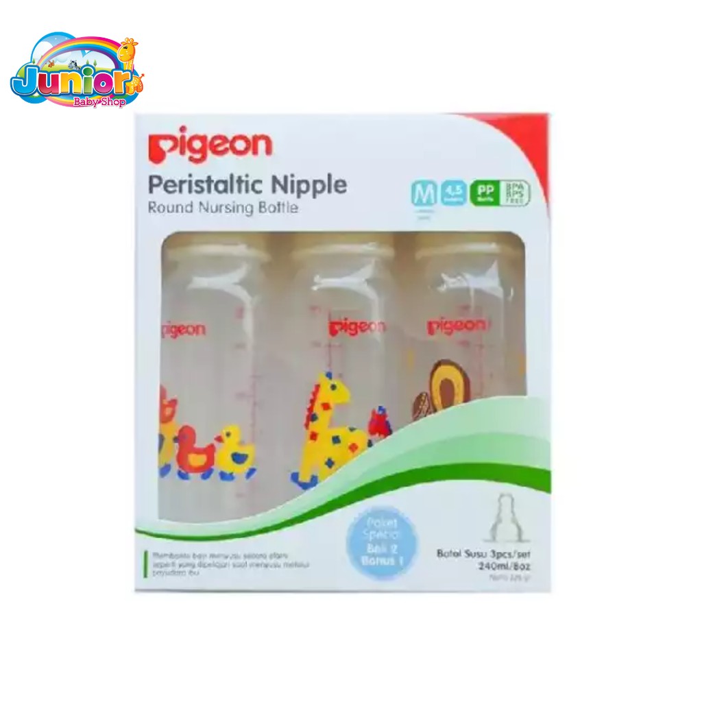 Pigeon Paket Beli 2 Bonus 1 Botol PP RP S-Type Nipple 120ml/240ml